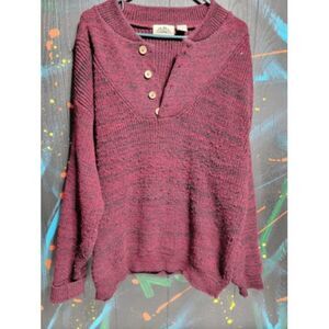 Vintage Red Black Timber Trail Acrylic Sweater #018‎
